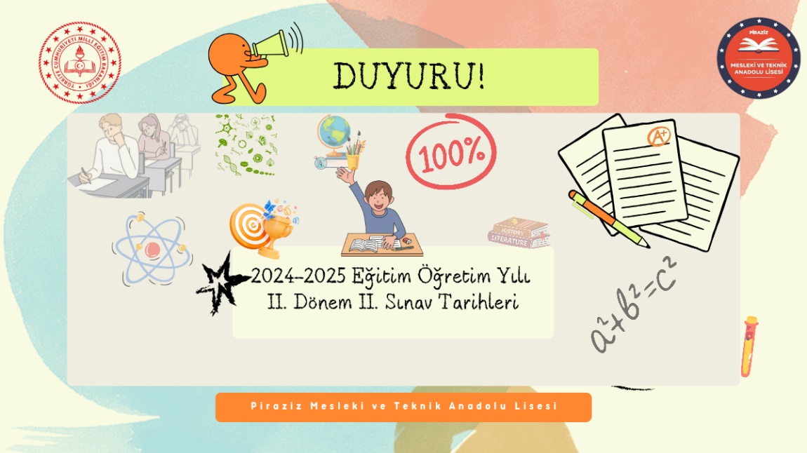 II. Dönem II. Sınav Tarihleri